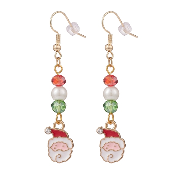 PandaHall Enamel Santa Claus Charm with Glass Pearl Dangle Earrings, Gold Plated Brass Christmas Jewelry for Women, Colorful, 57mm, Pin..., Red
PandaHall Enamel Santa Claus Charm with Glass Pearl Dangle Earrings, Gold Plated Brass Christmas Jewelry for Women, Colorful, 57mm, Pin..., Red