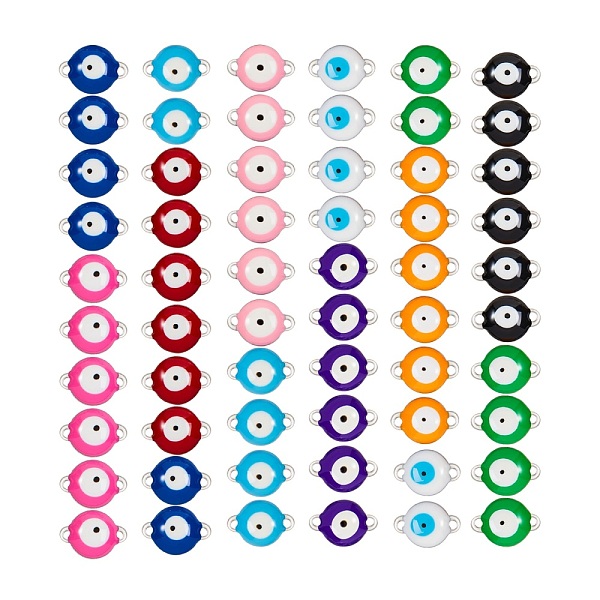 PandaHall 304 Stainless Steel Links Connectors, with Enamel, Flat Round with Evil Eye, Mixed Color, 9.5x6x3.5mm, Hole: 1.2mm, 10 colors..., Multicolor
PandaHall 304 Stainless Steel Links Connectors, with Enamel, Flat Round with Evil Eye, Mixed Color, 9.5x6x3.5mm, Hole: 1.2mm, 10 colors..., Multicolor