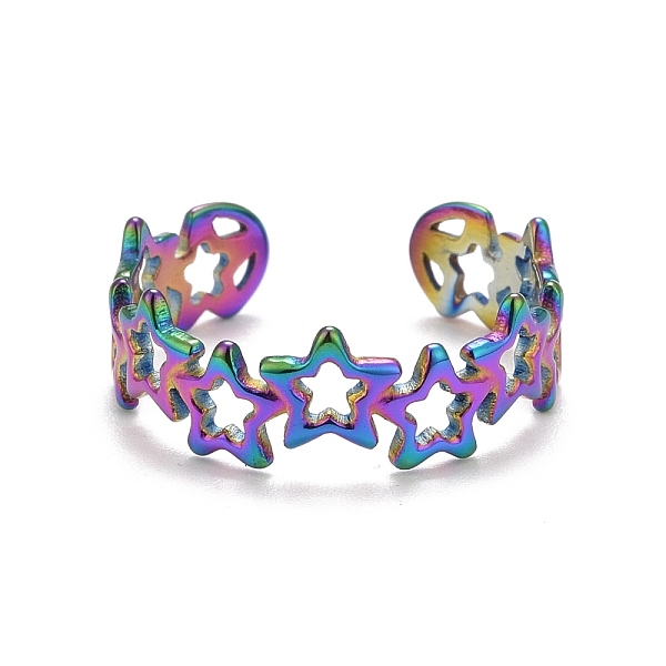 PandaHall Rainbow Color Ion Plating(IP) 304 Stainless Steel Star Wrap Open Cuff Ring for Women, US Size 7(17.3mm) 304 Stainless Steel
PandaHall Rainbow Color Ion Plating(IP) 304 Stainless Steel Star Wrap Open Cuff Ring for Women, US Size 7(17.3mm) 304 Stainless Steel