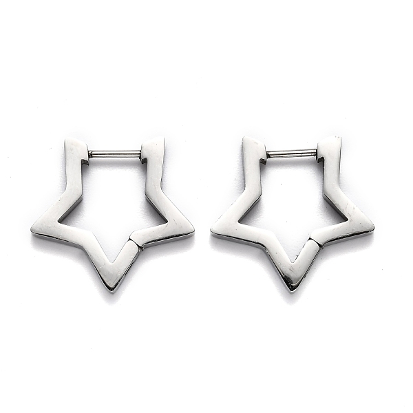PandaHall 304 Stainless Steel Star Huggie Hoop Earrings, Stainless Steel Color, 20x21x3mm, Pin: 1mm 304 Stainless Steel Star
PandaHall 304 Stainless Steel Star Huggie Hoop Earrings, Stainless Steel Color, 20x21x3mm, Pin: 1mm 304 Stainless Steel Star