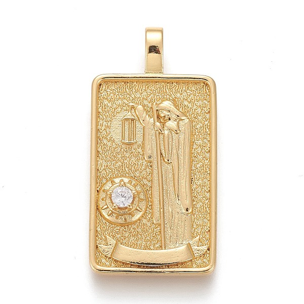 PandaHall Brass Micro Pave Clear Cubic Zirconia Pendants, Real 18K Gold Plated, Tarot Card Charms, The Hermit, The Hermit IX, 30x15x4mm...
PandaHall Brass Micro Pave Clear Cubic Zirconia Pendants, Real 18K Gold Plated, Tarot Card Charms, The Hermit, The Hermit IX, 30x15x4mm...
