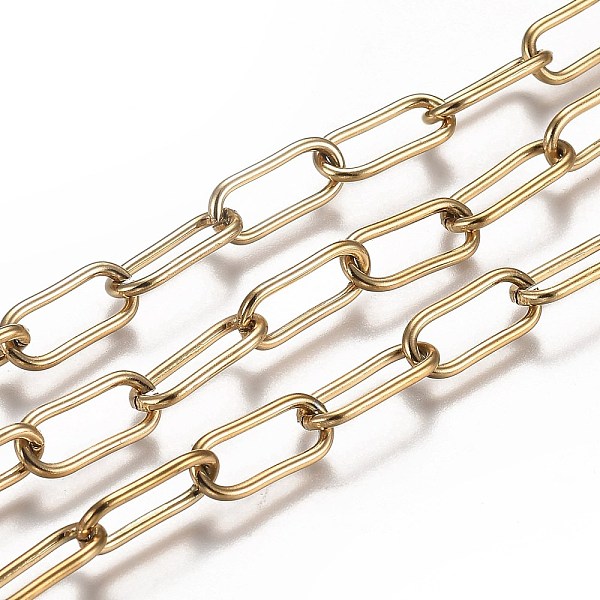 PandaHall Ion Plating(IP) 304 Stainless Steel Paperclip Chains, Drawn Elongated Cable Chains, with Spool, Unwelded, Golden, Link: 17x7x1.5mm...
PandaHall Ion Plating(IP) 304 Stainless Steel Paperclip Chains, Drawn Elongated Cable Chains, with Spool, Unwelded, Golden, Link: 17x7x1.5mm...