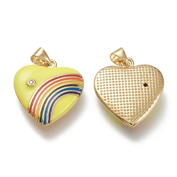PandaHall Brass Micro Pave Cubic Zirconia Pendants, with Enamel, Real 18K Gold Plated, Heart & Rainbow, Yellow, 21x18.5x3.5mm, Hole: 3.5x5mm...
PandaHall Brass Micro Pave Cubic Zirconia Pendants, with Enamel, Real 18K Gold Plated, Heart & Rainbow, Yellow, 21x18.5x3.5mm, Hole: 3.5x5mm...