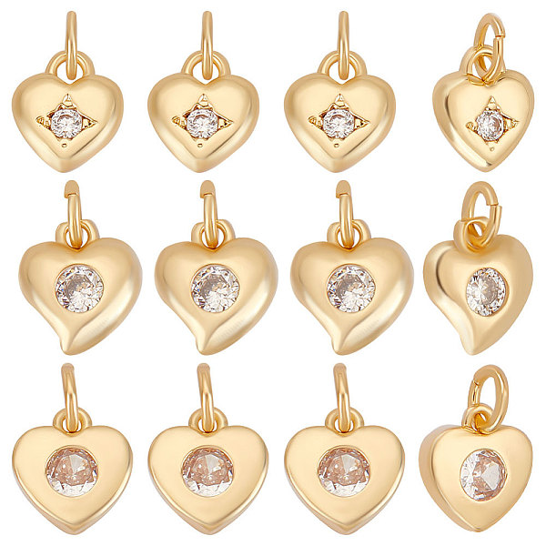 PandaHall Beebeecraft 12Pcs 3 Styles Cubic Zirconia Heart Charms Gold Plated Heart Charms with Jump Ring for Valentine's Bracelet Necklace..., Clear
PandaHall Beebeecraft 12Pcs 3 Styles Cubic Zirconia Heart Charms Gold Plated Heart Charms with Jump Ring for Valentine's Bracelet Necklace..., Clear