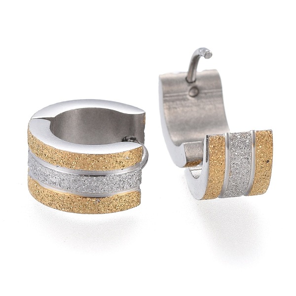 PandaHall Two Tone Textured 304 Stainless Steel Huggie Hoop Earrings, Ring, Golden & Stainless Steel Color, 12.5x13.5x7mm, Pin: 1mm 304...
PandaHall Two Tone Textured 304 Stainless Steel Huggie Hoop Earrings, Ring, Golden & Stainless Steel Color, 12.5x13.5x7mm, Pin: 1mm 304...
