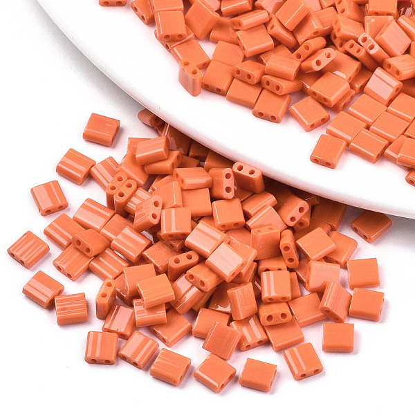PandaHall 2-Hole Glass Seed Beads, Opaque Colours, Rectangle, Dark Orange, 5x4.5~5.5x2~2.5mm, Hole: 0.5~0.8mm, about 118pcs/10g Glass...
PandaHall 2-Hole Glass Seed Beads, Opaque Colours, Rectangle, Dark Orange, 5x4.5~5.5x2~2.5mm, Hole: 0.5~0.8mm, about 118pcs/10g Glass...