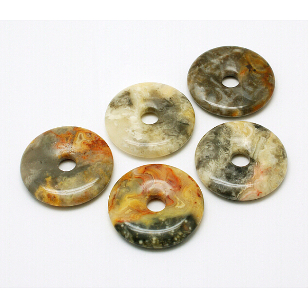 PandaHall Donut/Pi Disc Natural Gemstone Pendants, Crazy Agate, Donut Width: 12mm, 30x5mm, Hole: 6mm Crazy Agate Flat Round
PandaHall Donut/Pi Disc Natural Gemstone Pendants, Crazy Agate, Donut Width: 12mm, 30x5mm, Hole: 6mm Crazy Agate Flat Round
