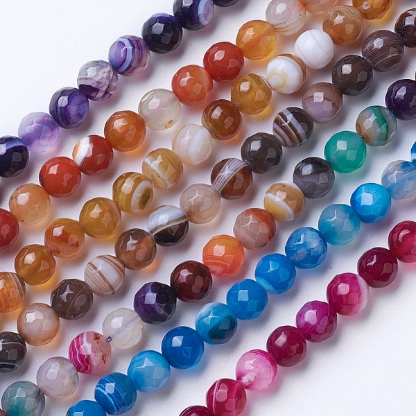 PandaHall Natural Striped Agate/Banded Agate Beads Strands, Dyed & Heated, Faceted, Grade A, Round, Mixed Color, 8mm, Hole: 1.2mm, about..., Multicolor
PandaHall Natural Striped Agate/Banded Agate Beads Strands, Dyed & Heated, Faceted, Grade A, Round, Mixed Color, 8mm, Hole: 1.2mm, about..., Multicolor