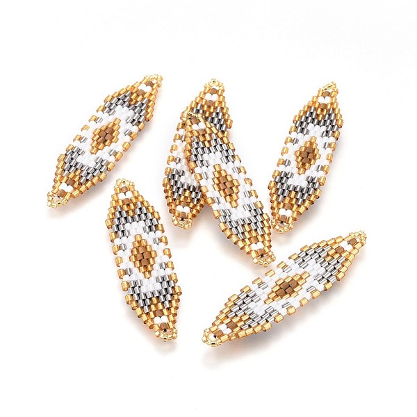 PandaHall MIYUKI & TOHO Handmade Japanese Seed Beads Links, Loom Pattern, Shuttle Shape, Colorful, 50~52x13~14x1.7mm, Hole: 1.5mm Glass...
PandaHall MIYUKI & TOHO Handmade Japanese Seed Beads Links, Loom Pattern, Shuttle Shape, Colorful, 50~52x13~14x1.7mm, Hole: 1.5mm Glass...