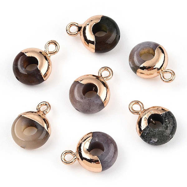 PandaHall Natural Indian Agate Flat Round/Donut Charms, with Rack Plating Golden Tone Brass Loops, 14x10mm Indian Agate Donut
PandaHall Natural Indian Agate Flat Round/Donut Charms, with Rack Plating Golden Tone Brass Loops, 14x10mm Indian Agate Donut