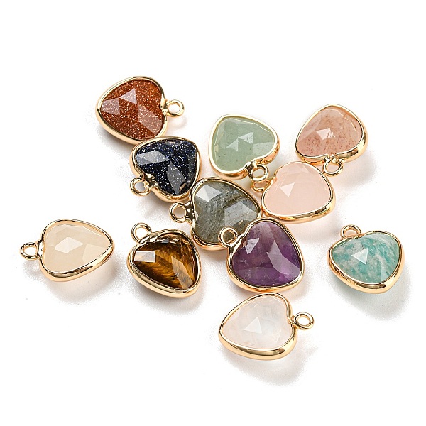 PandaHall Natural & Synthetic Mixed Gemstone Faceted Heart Charms, with Golden Tone Brass Edge, 13.5x11x5mm, Hole: 1.6mm Mixed Stone Heart
PandaHall Natural & Synthetic Mixed Gemstone Faceted Heart Charms, with Golden Tone Brass Edge, 13.5x11x5mm, Hole: 1.6mm Mixed Stone Heart
