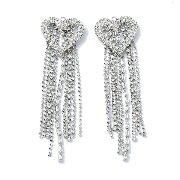 PandaHall Brass Pendants, with Clear Glass, Tassels with Heart Big Pendants, Platinum, 77x22x4mm, Hole: 1.6mm Brass+Glass Heart Clear
PandaHall Brass Pendants, with Clear Glass, Tassels with Heart Big Pendants, Platinum, 77x22x4mm, Hole: 1.6mm Brass+Glass Heart Clear