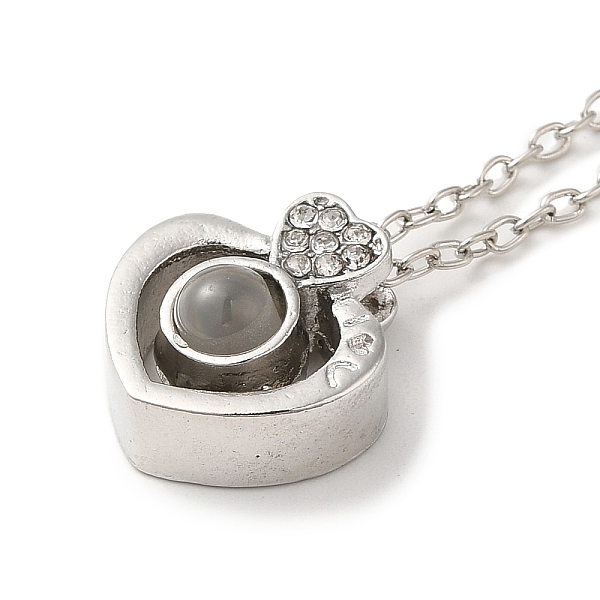 PandaHall I Love You in 100 Languages Glass Projection Necklace, Zinc Alloy Pendant Necklace with Rhinestone for Valentine's Day, Heart..., Gray
PandaHall I Love You in 100 Languages Glass Projection Necklace, Zinc Alloy Pendant Necklace with Rhinestone for Valentine's Day, Heart..., Gray
