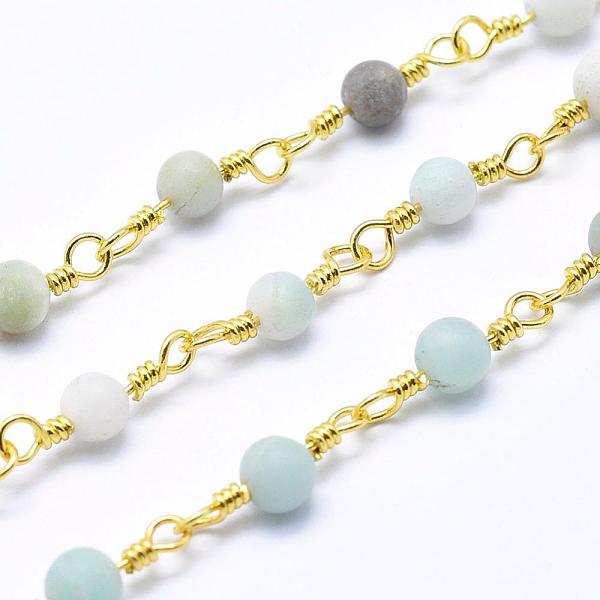 PandaHall Frosted Natural Amazonite Handmade Beaded Chains, Unwelded, Lead Free & Cadmium Free, with Spool, with Brass Eye Pin, Long-Lasting...
PandaHall Frosted Natural Amazonite Handmade Beaded Chains, Unwelded, Lead Free & Cadmium Free, with Spool, with Brass Eye Pin, Long-Lasting...