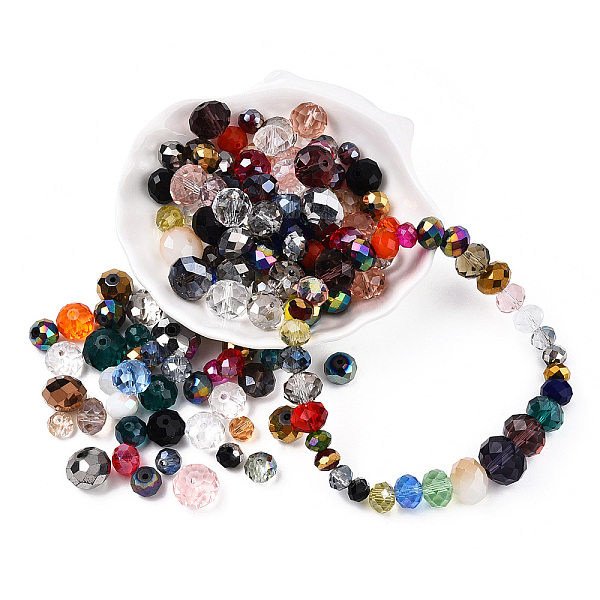 PandaHall Glass Beads Strands, Mixed Style, Faceted, Abacus & Round, Mixed Color, 8~16x7.5~12mm, Hole: 1.5~2mm, about 200~225pcs/300g, about..., Multicolor
PandaHall Glass Beads Strands, Mixed Style, Faceted, Abacus & Round, Mixed Color, 8~16x7.5~12mm, Hole: 1.5~2mm, about 200~225pcs/300g, about..., Multicolor