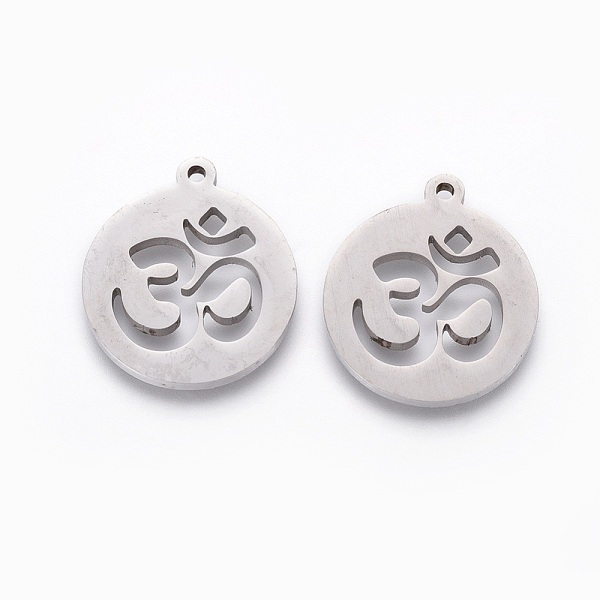 PandaHall 201 Stainless Steel Pendants, Manual Polishing, Flat Round with Aum/Om Symbol, Stainless Steel Color, 18x16x1.5mm, Hole: 1.2mm 201...
PandaHall 201 Stainless Steel Pendants, Manual Polishing, Flat Round with Aum/Om Symbol, Stainless Steel Color, 18x16x1.5mm, Hole: 1.2mm 201...
