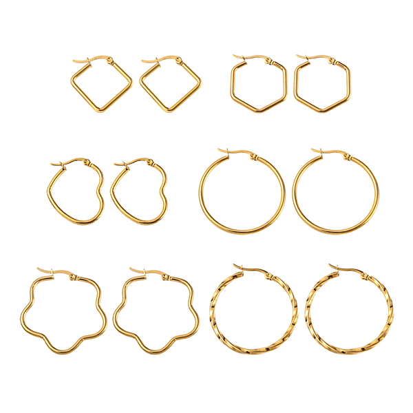 PandaHall 6 Pairs 6 Style Ring & Heart & Flower & Rhombus & Hexagon 201 Stainless Steel Hoop Earrings, 304 Stainless Steel Jewelry for Women...
PandaHall 6 Pairs 6 Style Ring & Heart & Flower & Rhombus & Hexagon 201 Stainless Steel Hoop Earrings, 304 Stainless Steel Jewelry for Women...