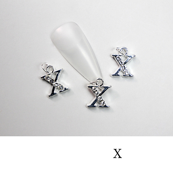 PandaHall Alloy Rhinestone Cabochons, Nail Art Decoration Accessories, with Jump Ring, Letter, Platinum, Letter.X, 11~14x5~12mm..., Clear
PandaHall Alloy Rhinestone Cabochons, Nail Art Decoration Accessories, with Jump Ring, Letter, Platinum, Letter.X, 11~14x5~12mm..., Clear