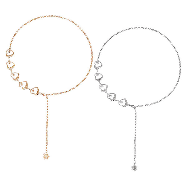 PandaHall GOMAKERER 2Pcs 2 Colors Moon & Sun Alloy Link Chain Belts, Waist Belts for Shirt Dress Decoration, Platinum & Light Gold, Heart...
PandaHall GOMAKERER 2Pcs 2 Colors Moon & Sun Alloy Link Chain Belts, Waist Belts for Shirt Dress Decoration, Platinum & Light Gold, Heart...