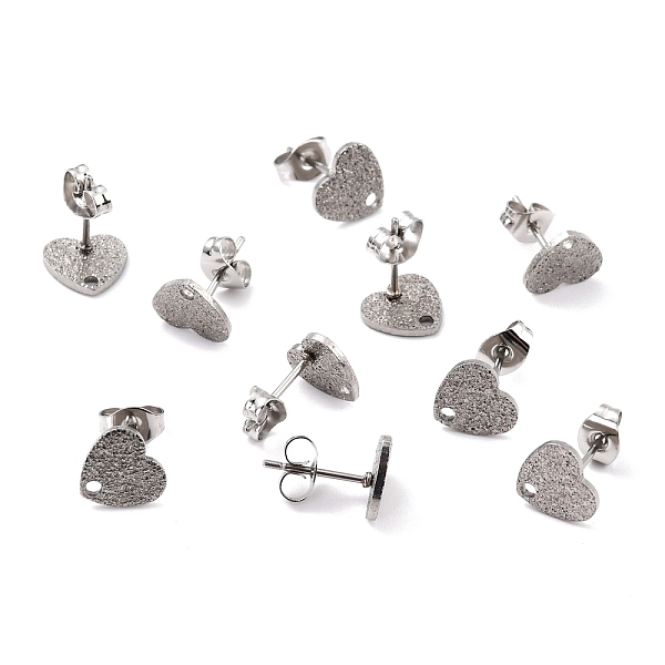 PandaHall 304 Stainless Steel Stud Earring Findings, with Ear Nuts, Textured Heart, Stainless Steel Color, 8x9mm, Hole: 1.4mm, Pin: 0.7mm...
PandaHall 304 Stainless Steel Stud Earring Findings, with Ear Nuts, Textured Heart, Stainless Steel Color, 8x9mm, Hole: 1.4mm, Pin: 0.7mm...
