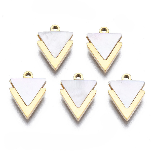 PandaHall 316 Surgical Stainless Steel Charms, with Shell, Real 14K Gold Plated, Triangle, Seashell Color, 11.5x8x1mm, Hole: 1mm 316...
PandaHall 316 Surgical Stainless Steel Charms, with Shell, Real 14K Gold Plated, Triangle, Seashell Color, 11.5x8x1mm, Hole: 1mm 316...