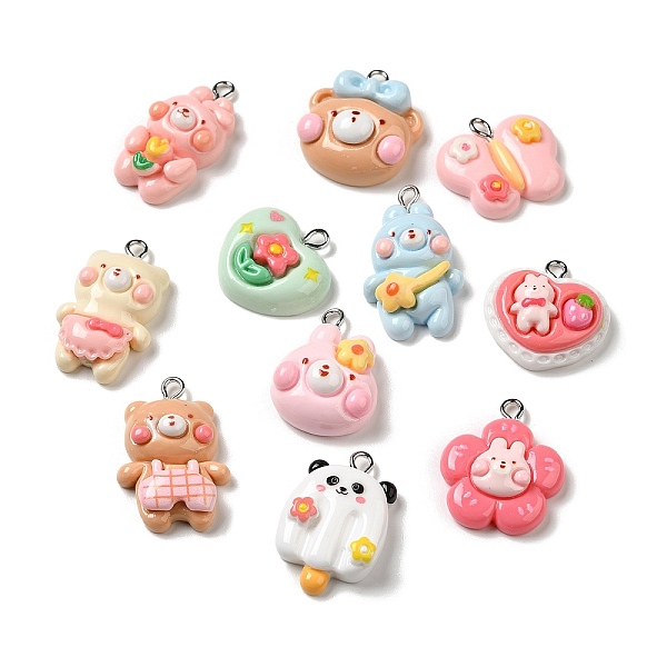PandaHall Opaque Resin Pendants, Animals Charms with Platinum Plated Iron Loops, Mixed Color, 20~30x14.5~23x7~8mm, Hole: 2.5mm Iron+Resin..., Multicolor
PandaHall Opaque Resin Pendants, Animals Charms with Platinum Plated Iron Loops, Mixed Color, 20~30x14.5~23x7~8mm, Hole: 2.5mm Iron+Resin..., Multicolor