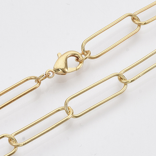 PandaHall Brass Round Oval Paperclip Chain Necklace Making, with Lobster Claw Clasps, Real 18K Gold Plated, 24.4 inch(62cm), Link...
PandaHall Brass Round Oval Paperclip Chain Necklace Making, with Lobster Claw Clasps, Real 18K Gold Plated, 24.4 inch(62cm), Link...