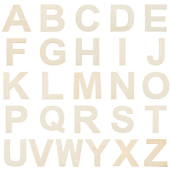 PandaHall Unfinished Wood Cutouts, Alphabet, Letter A~Z, Light Yellow, 15.3~15.9x3~15.2x0.15cm, 26pcs/set Wood Letter A~Z
PandaHall Unfinished Wood Cutouts, Alphabet, Letter A~Z, Light Yellow, 15.3~15.9x3~15.2x0.15cm, 26pcs/set Wood Letter A~Z