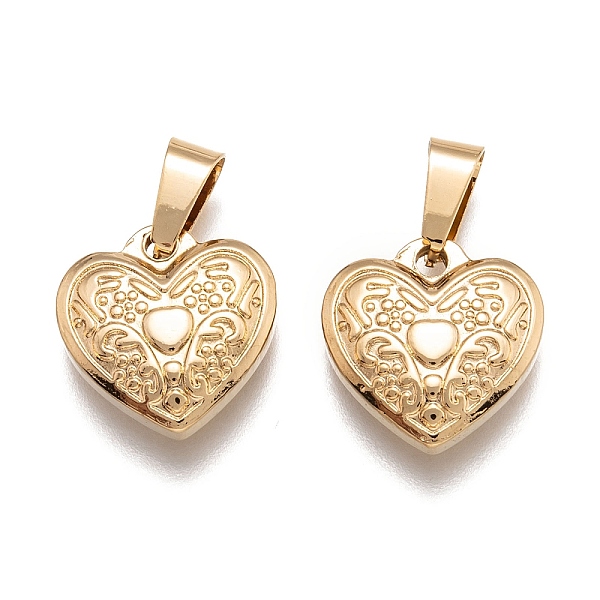 PandaHall 304 Stainless Steel Pendants, Heart, Golden, 15x15x4.5mm, Hole: 3.5x7mm 304 Stainless Steel Heart
PandaHall 304 Stainless Steel Pendants, Heart, Golden, 15x15x4.5mm, Hole: 3.5x7mm 304 Stainless Steel Heart