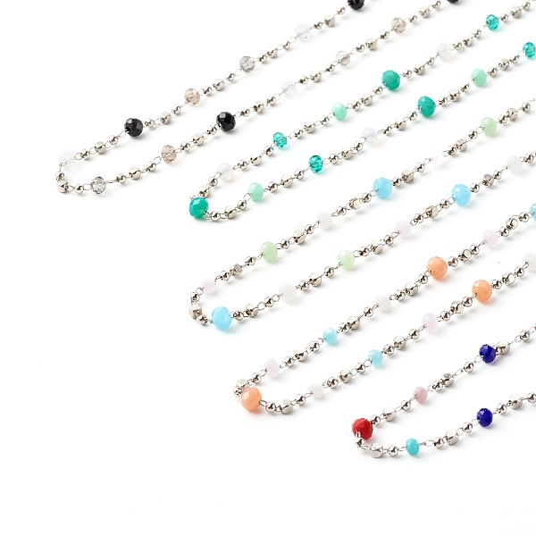PandaHall Chain Necklace, with Brass & Glass Beaded Chain, 304 Stainless Steel Findings, Mixed Color, 40.5x0.2cm Glass Multicolor
PandaHall Chain Necklace, with Brass & Glass Beaded Chain, 304 Stainless Steel Findings, Mixed Color, 40.5x0.2cm Glass Multicolor