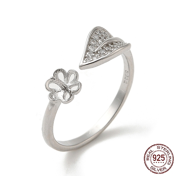 PandaHall Leaf Rhodium Plated 925 Sterling Silver Micro Pave Cubic Zirconia Open Cuff Ring Settings, for Half Drilled Beads, with S925 Stamp..., Clear
PandaHall Leaf Rhodium Plated 925 Sterling Silver Micro Pave Cubic Zirconia Open Cuff Ring Settings, for Half Drilled Beads, with S925 Stamp..., Clear