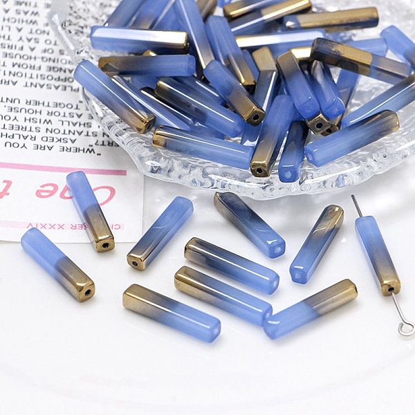 PandaHall Electroplate Glass Beads, Faceted, Rectangle, Cornflower Blue, 19.5~20x4x4mm, Hole: 1mm Glass Rectangle
PandaHall Electroplate Glass Beads, Faceted, Rectangle, Cornflower Blue, 19.5~20x4x4mm, Hole: 1mm Glass Rectangle
