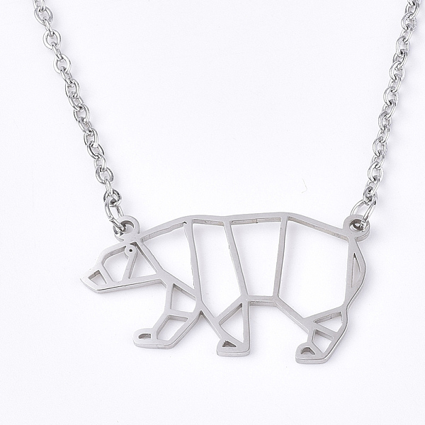 PandaHall 201 Stainless Steel Pendant Necklaces, with Cable Chains, White Zuni Bear, Stainless Steel Color, 17.3 inch(44cm), 2mm, Zuni Bear...
PandaHall 201 Stainless Steel Pendant Necklaces, with Cable Chains, White Zuni Bear, Stainless Steel Color, 17.3 inch(44cm), 2mm, Zuni Bear...
