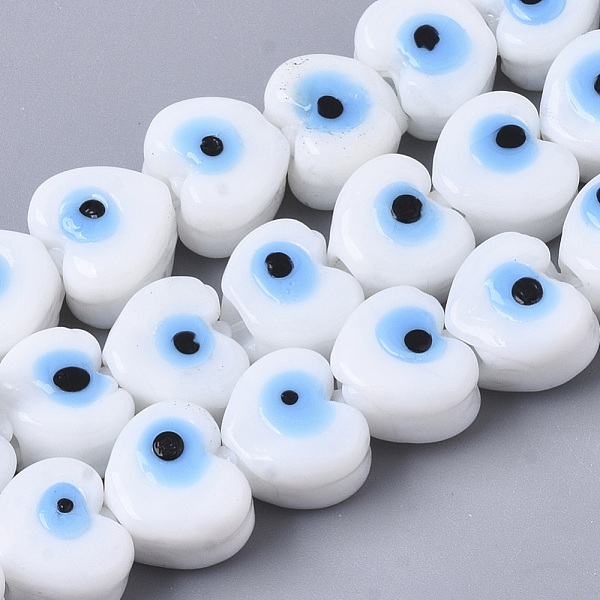 PandaHall Handmade Evil Eye Lampwork Beads Strands, Heart, White, 9~10x11x7~8mm, Hole: 2mm, about 30pcs/strand, 11.02 inch(28cm) Lampwork...
PandaHall Handmade Evil Eye Lampwork Beads Strands, Heart, White, 9~10x11x7~8mm, Hole: 2mm, about 30pcs/strand, 11.02 inch(28cm) Lampwork...