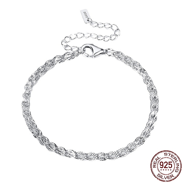PandaHall Rhodium Plated 925 Sterling Silver Leaf Link Bracelets, with S925 Stamp, Platinum, 6-1/2 inch(16.5cm) Sterling Silver
PandaHall Rhodium Plated 925 Sterling Silver Leaf Link Bracelets, with S925 Stamp, Platinum, 6-1/2 inch(16.5cm) Sterling Silver