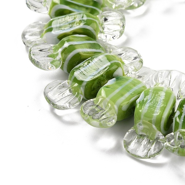 PandaHall Handmade Lampwork Beads, Candy with Stripe Pattern, Olive Drab, 26~29x9x7.5~8mm, Hole: 1mm Lampwork Candy
PandaHall Handmade Lampwork Beads, Candy with Stripe Pattern, Olive Drab, 26~29x9x7.5~8mm, Hole: 1mm Lampwork Candy