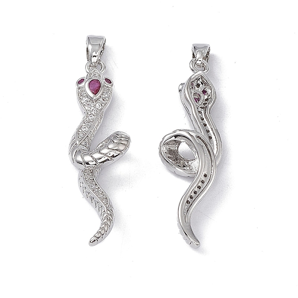 PandaHall Brass Clear & Fuchsia Cubic Zirconia Pendants, Snake Charms, Platinum, 35x10x6mm, Hole: 5x2mm Brass+Cubic Zirconia Snake Clear
PandaHall Brass Clear & Fuchsia Cubic Zirconia Pendants, Snake Charms, Platinum, 35x10x6mm, Hole: 5x2mm Brass+Cubic Zirconia Snake Clear