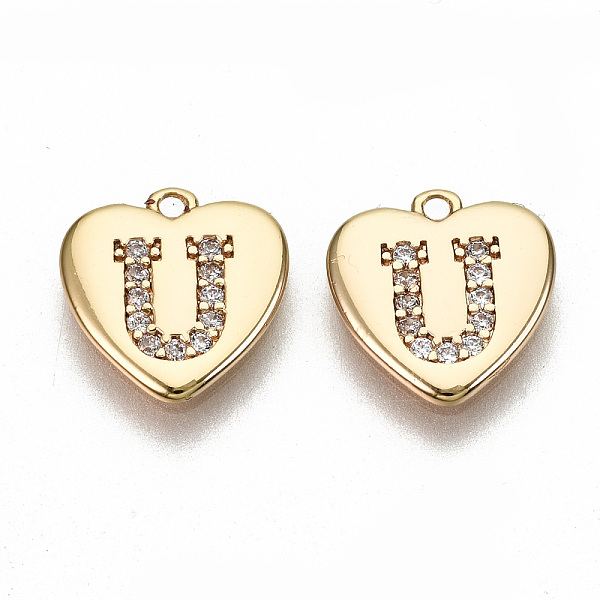 PandaHall Brass Micro Pave Clear Cubic Zirconia Charms, Nickel Free, Real 18K Gold Plated, Flat Heart, Letter.U, 10x10x1mm, Hole: 1mm...
PandaHall Brass Micro Pave Clear Cubic Zirconia Charms, Nickel Free, Real 18K Gold Plated, Flat Heart, Letter.U, 10x10x1mm, Hole: 1mm...