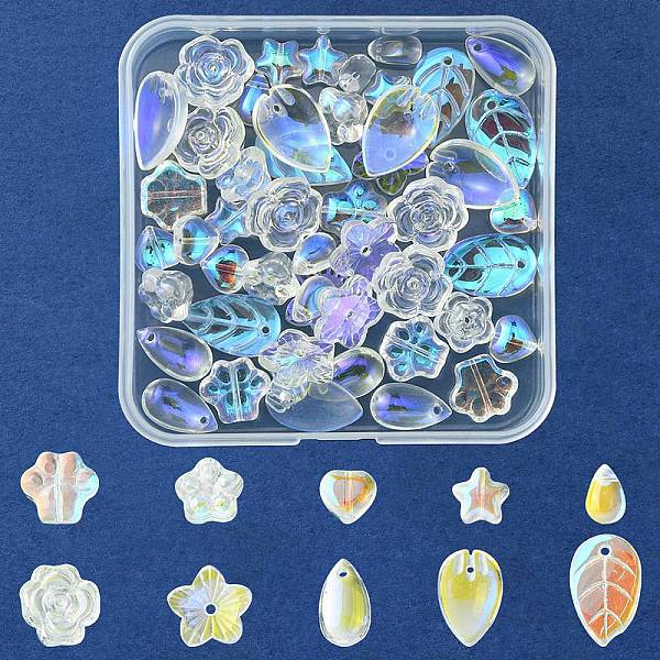 PandaHall DIY Jewelry Making Finding Kit, Including 50Pcs 10 Style Transparent Glass Charms & Beads, Teardrop & Heart & Leaf & Flower, Clear..., White
PandaHall DIY Jewelry Making Finding Kit, Including 50Pcs 10 Style Transparent Glass Charms & Beads, Teardrop & Heart & Leaf & Flower, Clear..., White