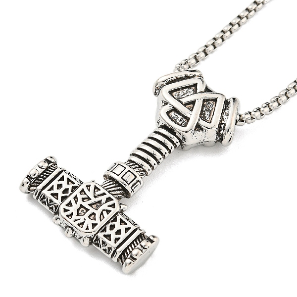 PandaHall Alloy Pendant Necklace, Stainless Steel Box Chain Necklaces for Men, Thor Hammer, 23.50 inch(59.7cm) Stainless Steel Tool
PandaHall Alloy Pendant Necklace, Stainless Steel Box Chain Necklaces for Men, Thor Hammer, 23.50 inch(59.7cm) Stainless Steel Tool