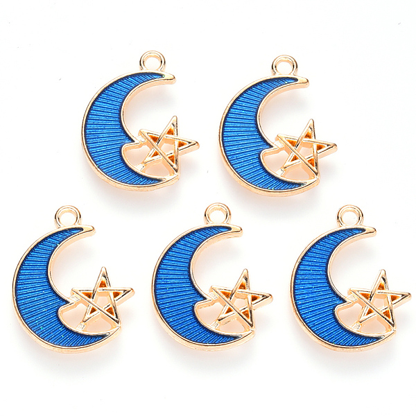 PandaHall Alloy Enamel Pendants, Moon with Star, Light Gold, Blue, 19x16x2mm, Hole: 1.8mm Alloy+Enamel Moon Blue
PandaHall Alloy Enamel Pendants, Moon with Star, Light Gold, Blue, 19x16x2mm, Hole: 1.8mm Alloy+Enamel Moon Blue