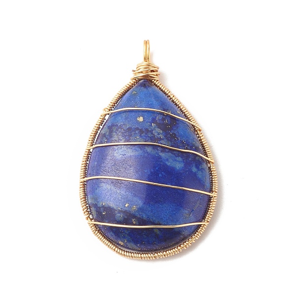 PandaHall Dyed Natural Lapis Lazuli Pendants, with Copper Wire Wrapped, Teardrop, Golden, 44x27x8mm, Hole: 3.7mm Lapis Lazuli Teardrop
PandaHall Dyed Natural Lapis Lazuli Pendants, with Copper Wire Wrapped, Teardrop, Golden, 44x27x8mm, Hole: 3.7mm Lapis Lazuli Teardrop