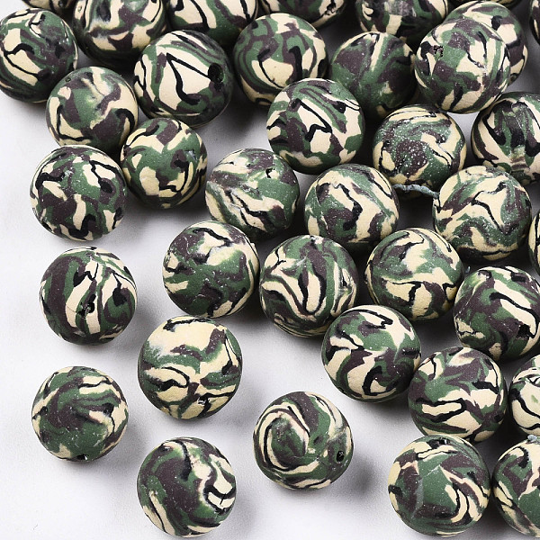 PandaHall Handmade Polymer Clay Beads, Camouflage Style, Round, Sea Green, 8~9mm, Hole: 1~1.5mm Polymer Clay Round
PandaHall Handmade Polymer Clay Beads, Camouflage Style, Round, Sea Green, 8~9mm, Hole: 1~1.5mm Polymer Clay Round