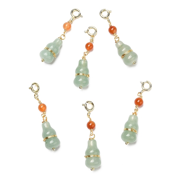 PandaHall Natural Green Aventurine Gourd Pendant Decorations, with Brass Lobster Claw Clasps and Agate Beads, Real 14K Gold Plated, 38mm...
PandaHall Natural Green Aventurine Gourd Pendant Decorations, with Brass Lobster Claw Clasps and Agate Beads, Real 14K Gold Plated, 38mm...