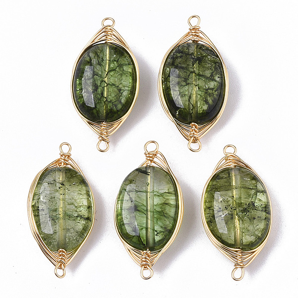 PandaHall Natural Quartz Crystal Links Connectors, Wire Wrapped Links, with Brass Wires, Oval, Light Gold, Olive Drab, 23~24x11~12x6mm, Hole...
PandaHall Natural Quartz Crystal Links Connectors, Wire Wrapped Links, with Brass Wires, Oval, Light Gold, Olive Drab, 23~24x11~12x6mm, Hole...