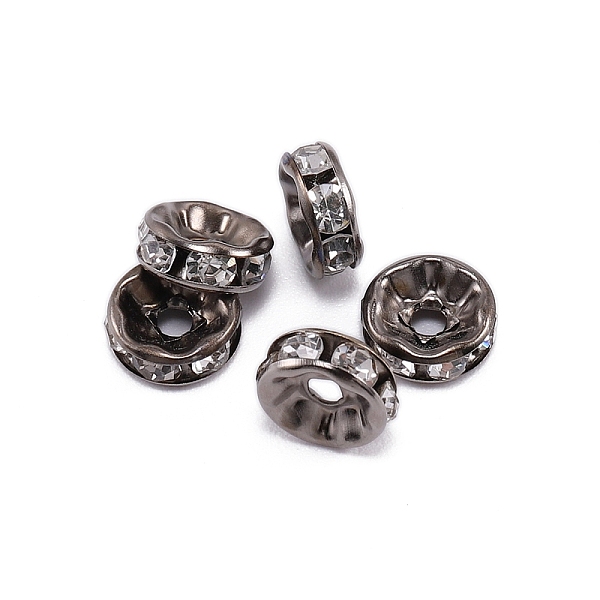 PandaHall Rondelle Brass Rhinestone Spacer Beads, Crystal, 6mm, Hole: 1.7mm Brass+Rhinestone Rondelle Clear
PandaHall Rondelle Brass Rhinestone Spacer Beads, Crystal, 6mm, Hole: 1.7mm Brass+Rhinestone Rondelle Clear