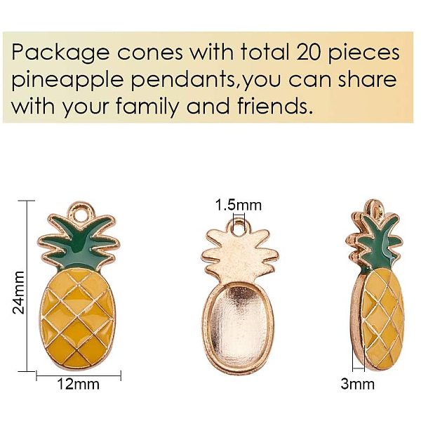 PandaHall 20pcs Gold Alloy Enamel Fruit Pineapple Pendants Charms Finding Pendants Beads Charms for Jewelry Making and Crafting...
PandaHall 20pcs Gold Alloy Enamel Fruit Pineapple Pendants Charms Finding Pendants Beads Charms for Jewelry Making and Crafting...