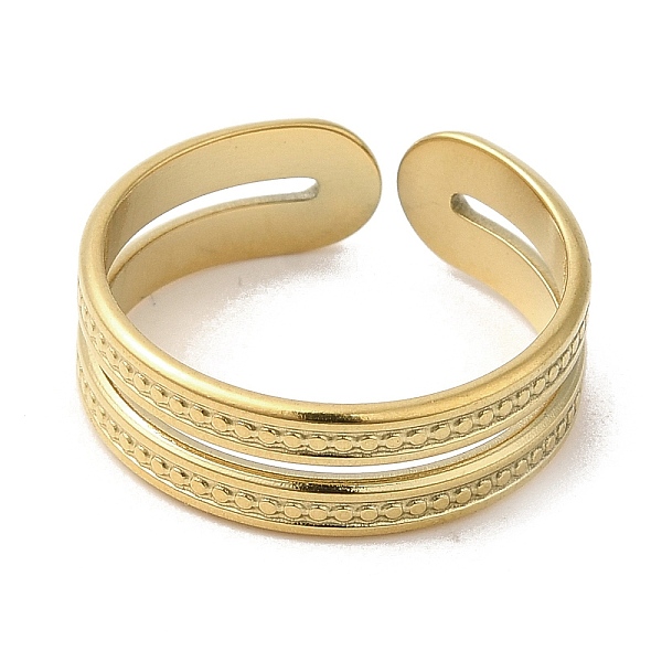 PandaHall 304 Stainless Steel Open Cuff Rings, Double Line, Golden, Inner Diameter: 17.4mm 304 Stainless Steel
PandaHall 304 Stainless Steel Open Cuff Rings, Double Line, Golden, Inner Diameter: 17.4mm 304 Stainless Steel