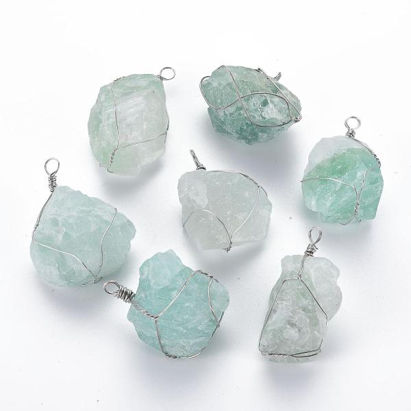 PandaHall Natural Fluorite Pendants, with Brass Findings, Nuggets, Platinum, 45~50x25~40x14~25mm, Hole: 3~5mm Fluorite Nuggets
PandaHall Natural Fluorite Pendants, with Brass Findings, Nuggets, Platinum, 45~50x25~40x14~25mm, Hole: 3~5mm Fluorite Nuggets