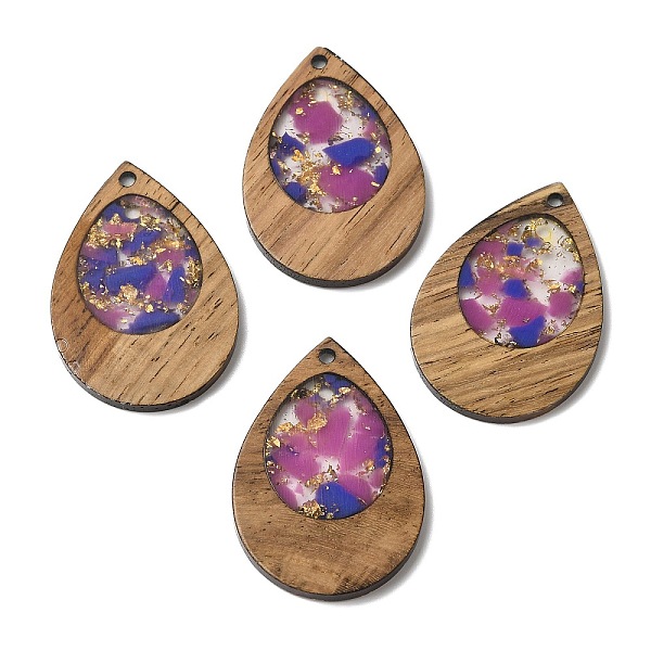 PandaHall Wood & Resin Pendant, with Gold Foil, Teardrop Charms, Pale Violet Red, 38x25.5x3mm, Hole: 2mm Wood Teardrop
PandaHall Wood & Resin Pendant, with Gold Foil, Teardrop Charms, Pale Violet Red, 38x25.5x3mm, Hole: 2mm Wood Teardrop
